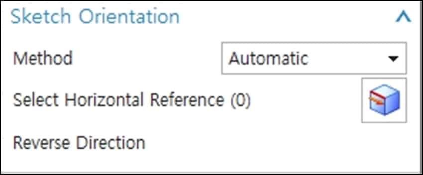 NX Reattach 후 스케치 반전 해결|반대쪽 면·Extrude 방향 뒤집힘 원인 3 NX Sketch Plane Orientation Select Horizontal Reference Reverse Direction 설정