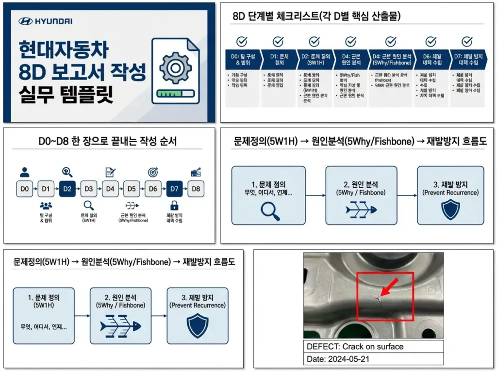 현대자동차 협력사 8D 보고서 작성 방법 실무자 기준 1 8D 보고서 작성 방법 예시 이미지