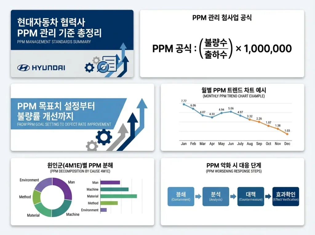 현대자동차 협력사 품질지표 PPM 관리 기준과 개선 방법 1 PPM 관리 기준과 개선 방법 개념 이미지