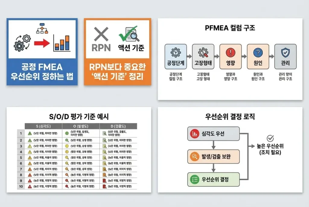 현대자동차 PPAP Level 1~5 제출 항목 실무 정리 PSW 중심 2 공정 FMEA 작성 방법과 우선순위 PFMEA 우선순위 SOD 평가기준 1