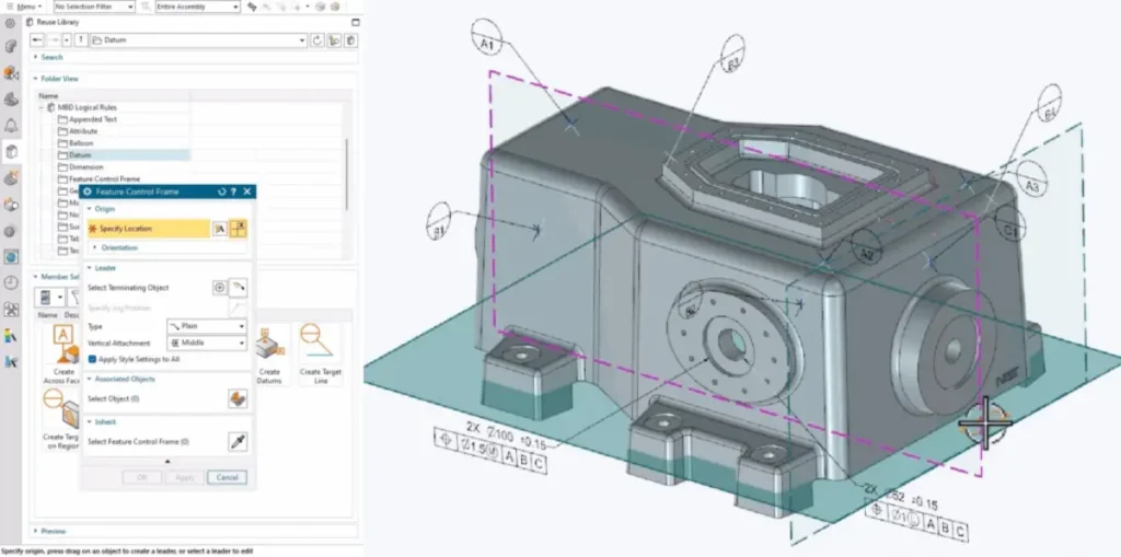 NX PMI와 Drafting 치수 공차가 다를 때 해결방법|기하공차·데이텀·MBD 설정 3 nx pmi feature control frame official