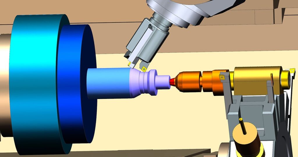 NX CAM 2606 Rough Turn Adaptive 설정|Inconel·Hastelloy 세라믹 인서트 황삭 3 Siemens NX CAM 기계 시뮬레이션 후처리 NC 공구 척 충돌 검증 화면