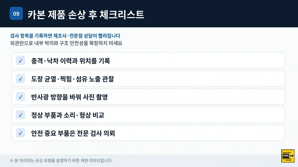 카본 크랙과 도장 균열 구별법|자전거 프레임·CFRP 내부 박리·수리 판단 9 카본 자전거 프레임과 탄소섬유 부품 손상 예방 점검 체크리스트 충격 체결 토크 균열 확인
