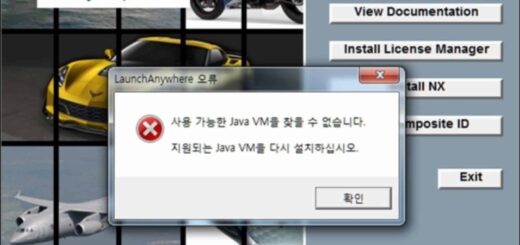 NX 자바 오류 JAVA VM 찾을 수 없습니다.