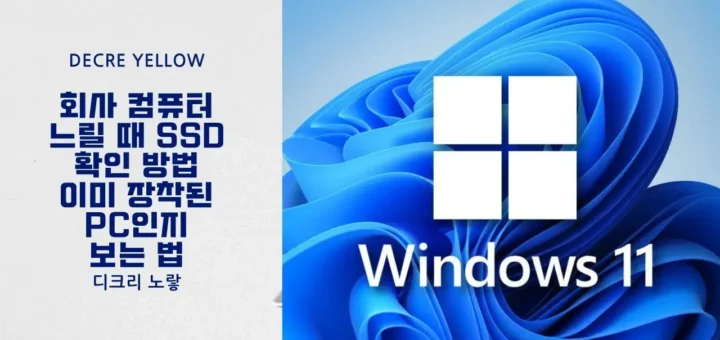 회사 컴퓨터 느릴 때 SSD 확인 방법 이미 장착된 PC인지 보는 법