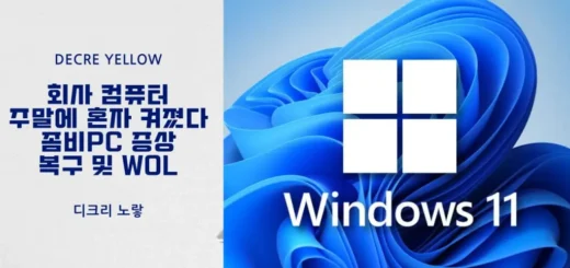 회사 컴퓨터가 주말에 혼자 켜졌다 좀비PC 증상 원인 복구 방법과 WOL 확인까지