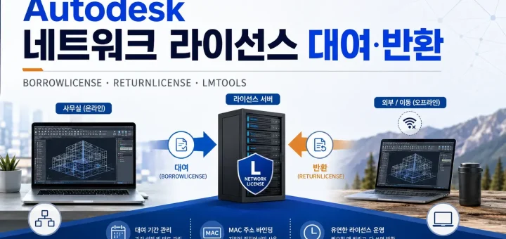 Autodesk 네트워크 라이선스 대여·반환 방법｜AutoCAD BORROWLICENSE·LMTOOLS 관리