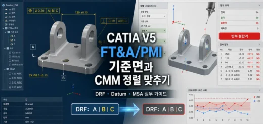 CATIA V5 FTA PMI로 기입한 GDT와 CMM 검사 기준이 불일치할 때 Datum 전략과 재발방지