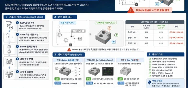 CMM 측정 기준과 도면 Datum 불일치로 판정 충돌이 날 때｜검토 순서·게이지 전략