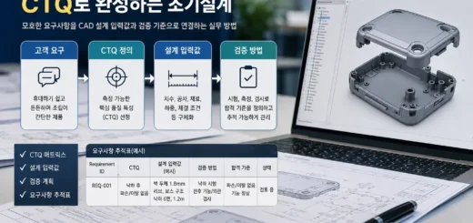 제품설계 요구사항 CTQ 정리 방법｜고객 요구를 CAD 설계 입력값·검증 기준으로 바꾸는 실무