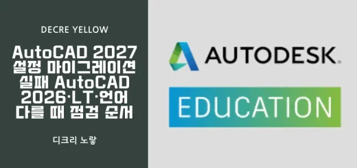 AutoCAD 2027 설정 이전 오류 해결｜2026 작업공간·CUIX·단축키 복원